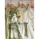 Mademoiselle Pearl Four Leaf Clover and Lime Blouse Apron Overdress JSK and Ops(Reservation/2 Colours/Full Payment Without Shipping)